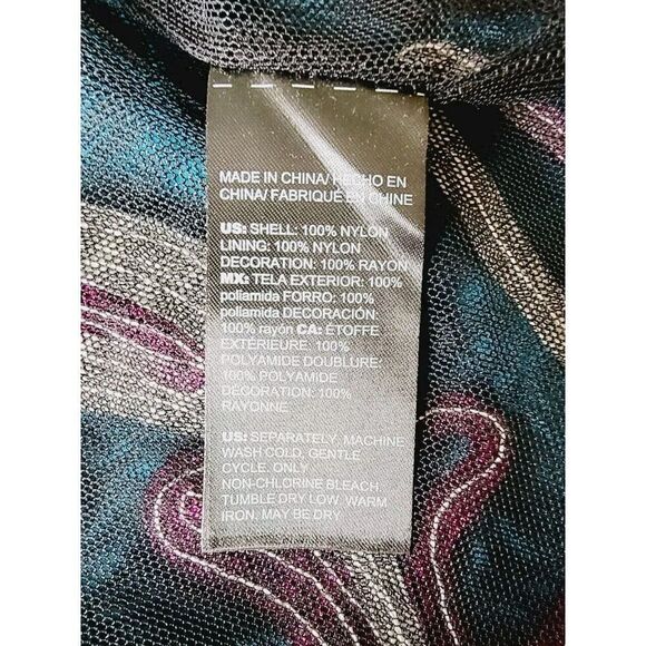 Chico's 1 Mesh Floral Embroidered Jackets‎ Size Medium Purple Black White - Picture 7 of 7